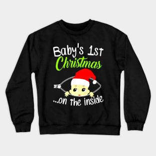 Babys First Christmas Pregnancy Mother Mom Cutes Crewneck Sweatshirt